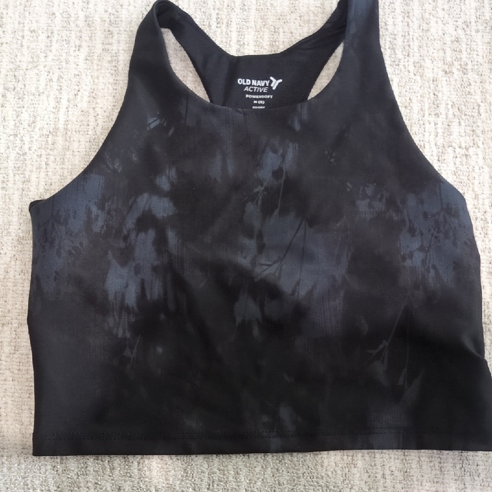 Old Navy Black Tie-Dye Sports Bra